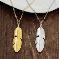 Explosion Of Funds Fashion New Hot Selling Simple Natural Fresh Leaves Feather Pendant Necklace Accessories main image 4