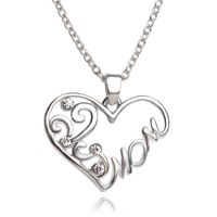 Explosion Of Funds In Hot Fashion Simple Mom Heart-shaped Strand Empty Mother's Day Gift Necklace Accessories Wholesale main image 2