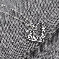 Explosion Of Funds In Hot Fashion Simple Mom Heart-shaped Strand Empty Mother's Day Gift Necklace Accessories Wholesale main image 4