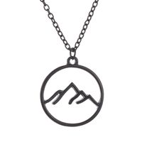 Necklace Round Hollow Necklace Pendant Fashion Mountain Folded Mountain Geometric Hollow Necklace main image 1