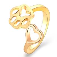 Explosion Models Ring Simple Dog Claw Ring Creative Hollow Out Love Dog Claw Opening Ring Tail Ring Wholesale main image 2