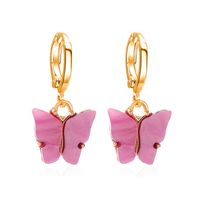 Korean New Butterfly Earrings Summer Temperament Super Fairy Butterfly Earrings Ear Buckle Wind Color Acrylic Earrings sku image 11