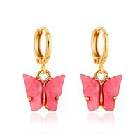 Korean New Butterfly Earrings Summer Temperament Super Fairy Butterfly Earrings Ear Buckle Wind Color Acrylic Earrings sku image 6