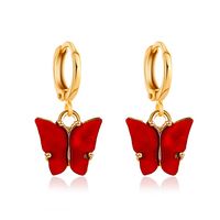 Korean New Butterfly Earrings Summer Temperament Super Fairy Butterfly Earrings Ear Buckle Wind Color Acrylic Earrings sku image 7