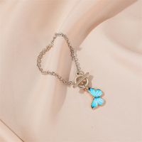 Summer New Product Gradient Butterfly Necklace Couple Clavicle Chain Butterfly Bracelet Wholesale sku image 3