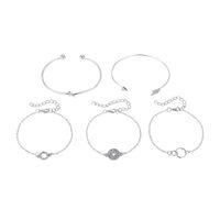 Hot Sale 5-piece Bracelet Fashion Arrow Suit Bracelet  Personality Trend Star Circle Diamond Bracelet Set Wholesale sku image 2