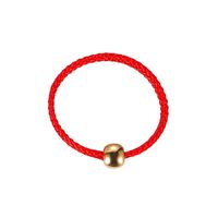 Hot Sale Transfer Bead Ring Natal Year Simple Men And Women Stretch Hand-woven Gold Beads Red Rope Ring Wholesale sku image 1