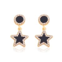 Korean Fashion New Earrings Sweet Five-pointed Star Flash Diamond Earrings Simple Geometric Earrings Long Earrings sku image 2