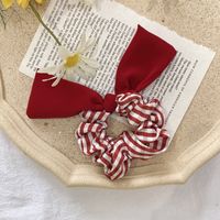 Hair Ring New Plaid Color Cloth Pig Fat Bow Hair Rope Headdress Scrunchies Wholesale sku image 2