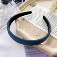 Korean Fashion  Candy Color Sponge Hair Hoop Solid Color Bm Fine-edged Fabric Headband Fashion Wild Hair Hole sku image 5