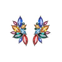 Super Fairy Personality Diamond Earrings S925 Silver Needle Colorful Gemstone Earrings Dinner Wild Flower Earrings Wholesale sku image 1