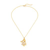 Personalized Diamond Jewelry Fashion Trend Street Hip Hop Men Necklace Golden Wild Dragon Totem Pendant Wholesale sku image 1