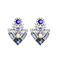 Crystal Diamond Earrings S925 Silver Needle Hollow Gemstone Earrings Banquet Wild Flower Earrings Wholesale sku image 1