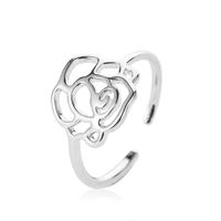 Rings Jewelry Temperament Rose Gold Rose Lady Ring Hollow Open Single Ring Wholesale sku image 2