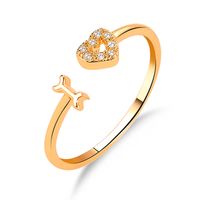 New Ring Fashion Letter Jewelry Personalized Love Women's Single Ring Trend Love Opening Couple Ring sku image 1
