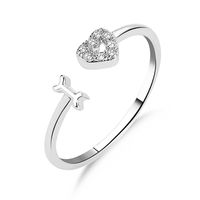 New Ring Fashion Letter Jewelry Personalized Love Women's Single Ring Trend Love Opening Couple Ring sku image 2