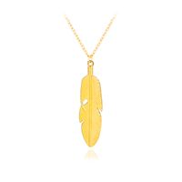 Explosion Of Funds Fashion New Hot Selling Simple Natural Fresh Leaves Feather Pendant Necklace Accessories sku image 1