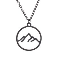 Necklace Round Hollow Necklace Pendant Fashion Mountain Folded Mountain Geometric Hollow Necklace sku image 2