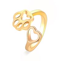 Explosion Models Ring Simple Dog Claw Ring Creative Hollow Out Love Dog Claw Opening Ring Tail Ring Wholesale sku image 1