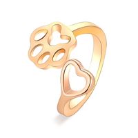 Explosion Models Ring Simple Dog Claw Ring Creative Hollow Out Love Dog Claw Opening Ring Tail Ring Wholesale sku image 3
