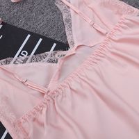Summer Suspenders Shorts Pajamas   Simulation Silk Sweet Sexy Backless  Two-piece Suit Thin V-neck  Home Service Nihaojewelry Wholesale main image 6