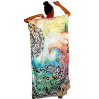 Summer Fashion New Long   Four-sided Bomb Positioning Flower Vacation Long Skirt Seaside Beach Blouse Swimsuit Bikini Outside Jacket Nihaojewelry Wholesale main image 3