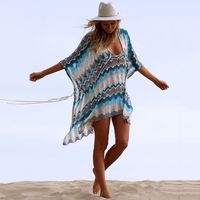 Hot Selling Summer Fashion  Sweaters Openwork  Loose Color Matching  Sexy Beach Jacket, Swimsuit Outdoor Smock Sunscreen Clothing Nihaojewelry Wholesale main image 4