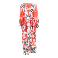 Verano Moda Nueva Naranja Rojo Fondo Grúa Flor Azafrán Kimono Protector Solar Cardigan Bikini Blusa Traje De Baño Fuera De Vacaciones Falda Nihaojewelry Venta Al Por Mayor main image 3