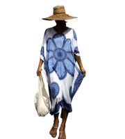 Summer Fashion New Bohemia Style  Flower Loose Long Beach Blouse Robe Long Skirt Holiday Dress Nihaojewelry Wholesale sku image 4