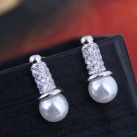 Exquisite 925 Silver Post Korean Fashion Copper Micro Inlay Zircon Earrings Wholesale main image 2