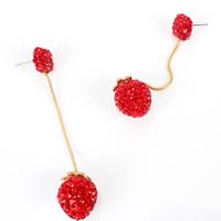 Boucles D&#39;oreilles Sauvages Mignon Fraise Diamant Boucles D&#39;oreilles Longues Boucles D&#39;oreilles Rouges En Gros Nihaojewelry main image 3