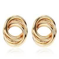 Atmospheric Metal Personality Simple Ring Buckle Hollow Earrings Fashion Earrings Wholesale Nihaojewelry main image 1