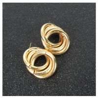 Atmospheric Metal Personality Simple Ring Buckle Hollow Earrings Fashion Earrings Wholesale Nihaojewelry main image 3
