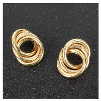 Atmospheric Metal Personality Simple Ring Buckle Hollow Earrings Fashion Earrings Wholesale Nihaojewelry main image 4
