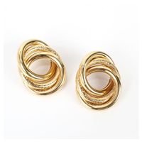 Atmospheric Metal Personality Simple Ring Buckle Hollow Earrings Fashion Earrings Wholesale Nihaojewelry main image 5
