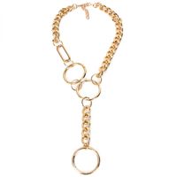 Fashion  Single-layer Chain Necklace Circle Alloy Pendant Women's Wild Accessories Wholesale Nihaojewelry main image 1