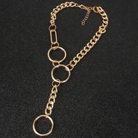 Fashion  Single-layer Chain Necklace Circle Alloy Pendant Women's Wild Accessories Wholesale Nihaojewelry main image 4