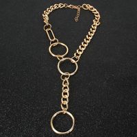 Fashion  Single-layer Chain Necklace Circle Alloy Pendant Women's Wild Accessories Wholesale Nihaojewelry main image 5