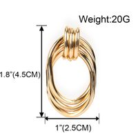 Europäische Und Amerikanische Übertriebene Goldene Metall Ohrringe, Einfache Und Modische Geometrische Ohrringe, Grenz Überschreiten Der Schmuck F5210 main image 6