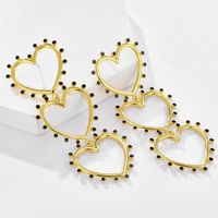 Exaggerated Earrings Retro Fashion Alloy Diamond Love Earrings Popular Metal Heart Earrings Wholesale Nihaojewelry main image 6