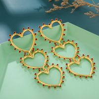 Exaggerated Earrings Retro Fashion Alloy Diamond Love Earrings Popular Metal Heart Earrings Wholesale Nihaojewelry main image 5