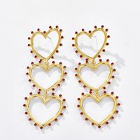 Exaggerated Earrings Retro Fashion Alloy Diamond Love Earrings Popular Metal Heart Earrings Wholesale Nihaojewelry main image 4