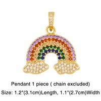 Necklace Thick Chain Necklace Rainbow Pendant Necklace Colorful Zircon Hiphop Necklace Wholesale main image 5