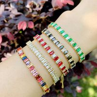 Fashion Colorful Bracelet Copper Plated 18k Gold Bracelet Colorful Crystal Bracelet Couple Bracelet Wholesale Nihaojewelry main image 1