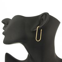 Europäische Und Amerikanische Mode Einfache Kalte Wind Geometrische Rechteckige Ohrringe Metall Ohrringe Herren-und Damen Ohrringe main image 4