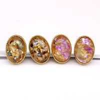Korean Earrings  Oval Shell Earrings Small Gold Foil Earrings Colorful Resin Stud Earrings Yiwu Nihaojewelry main image 1