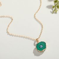 New Color Eye Pendant Necklace Nihaojewelry Wholesale Imitation Natural Stone Love Resin Necklace Yiwu main image 4