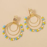 Bohemian Geometric Round Handmade Rice Bead Earrings Creative Personality Woven Acrylic Earrings Jewelry Wholesale Nihaojewelry main image 5