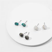 Fashion Big Jewelry Natural Stone Winding Copper Wire Small Stone Mini Earrings Wholesale Nihaojewelry main image 6