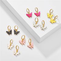 Big Jewelry Summer Candy Color Acrylic Butterfly Earrings Copper Ear Hooks  Wholesale Nihaojewelry main image 1